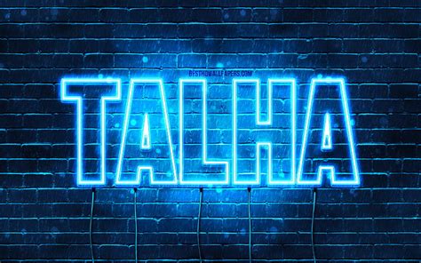 Talha With Names Talha Name Blue Neon Lights Happy Birtay Talha