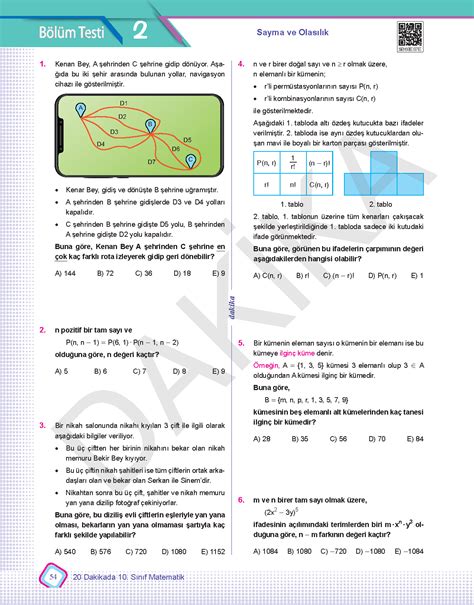 10 SINIF 20 DAKİKADA MATEMATİK SORU BANKASI Dakika Yayınları