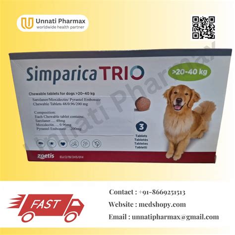 Simparica Trio Lbs Lbs Sarolaner Moxidectin Pyrantel At Rs