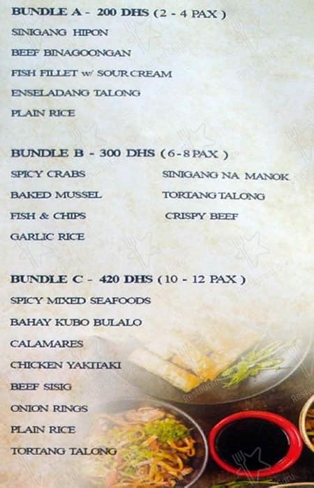 Menu at Bahay Kubo Restaurant, Al Ain