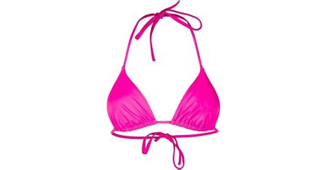 Mc Saint Barth Leah Halterneck Bikini Top In Pink Lyst