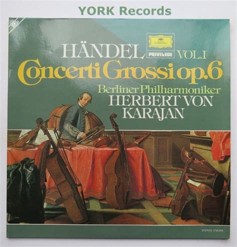 DG 2726 068 HANDEL Concerti Grossi Op 6 KARAJAN BPO Ex Double LP