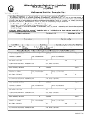 Fillable Online Beneficiary Designation Form Pdf Fax Email Print