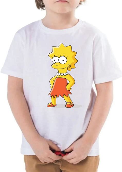 Camiseta Lisa Simpsons Infantil De Desenho Branca Elo