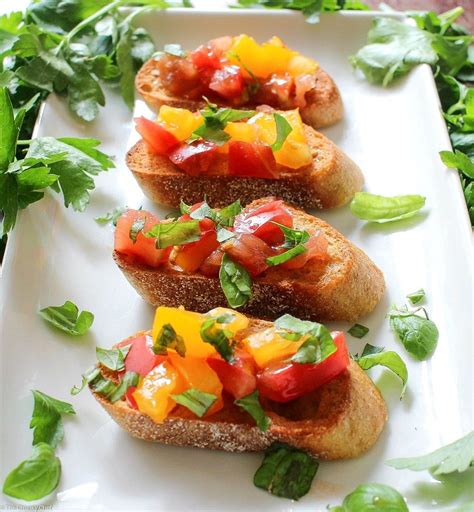 Heirloom Tomato Bruschetta Caprese The Chunky Chef