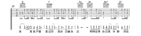 陷阱吉他谱原版歌曲简单c调弹唱教学六线谱指弹简谱8张图 吉他简谱 吉他世界