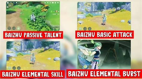 Baizhu Gameplay Basic Attack Elemental Skill Elemental Burst And Passive Talent [genshin Impact