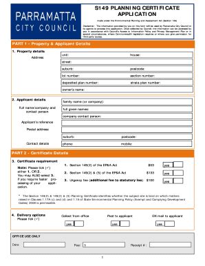 Fillable Online Parracity Nsw Gov S Planning Certificate Application