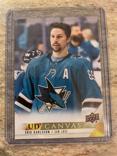 ERIK KARLSSON 2022 23 UPPER DECK SERIES 1 HOCKEY UD CANVAS SAN JOSE