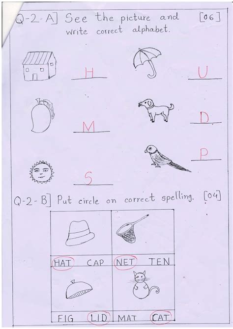 Nursery Question Paper Pdf