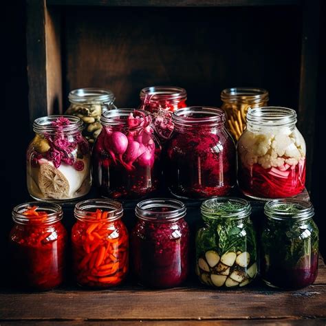 Premium Photo | Fermented vegetables in jars