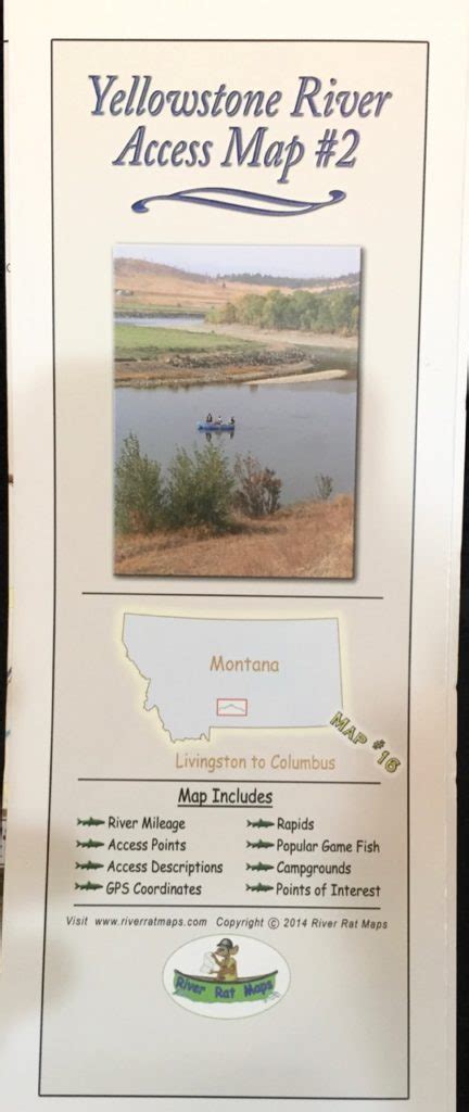 Yellowstone River Map #2 by River Rat Maps for floating and wade fishing