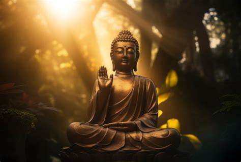 Free Photo 3d Rendering Of Golden Buddha Statue