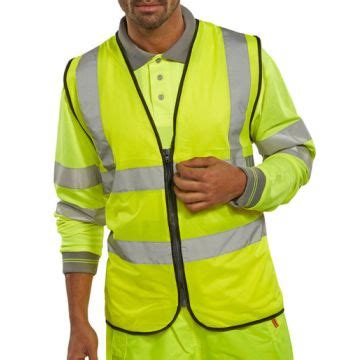 B Seen Executive Hi Vis Vest Waistcoat Saturn Yellow