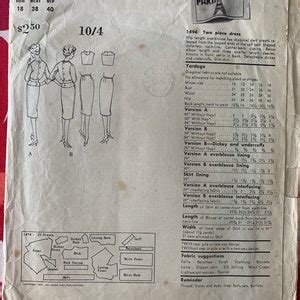 1960s 60s Original Vintage Sewing Pattern Vogue Paris Original Etsy