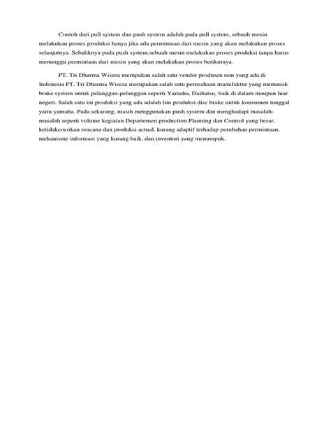 contoh  pull system  push system   pull system