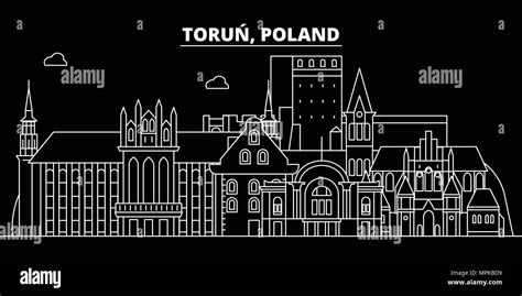 Torun Silhouette Skyline Polen Torun Vektor Stadt Polnische