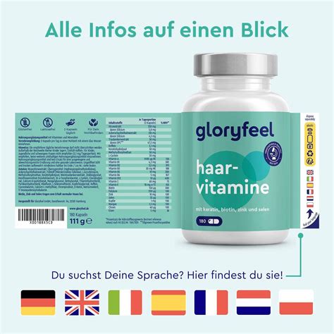 Gloryfeel Haar Vitamine Kapseln Biotin Und Zink St Shop Apotheke