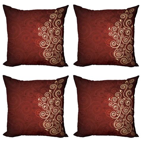 East Urban Home Ambesonne Burgundy Decorative Throw Pillow Case Pack Of ...