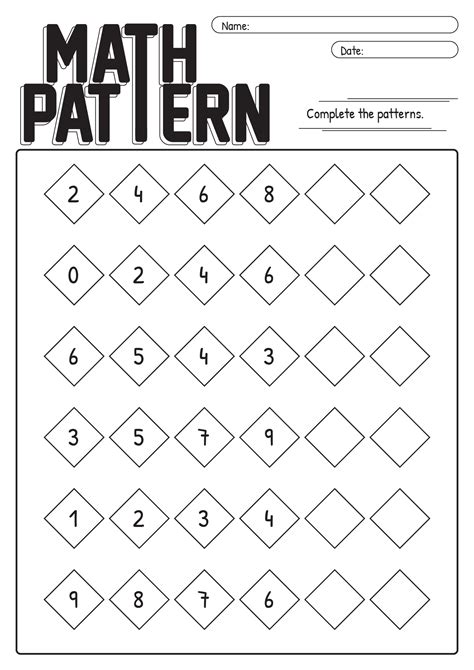 15 1st Grade Pattern Worksheets Printables Free Pdf At