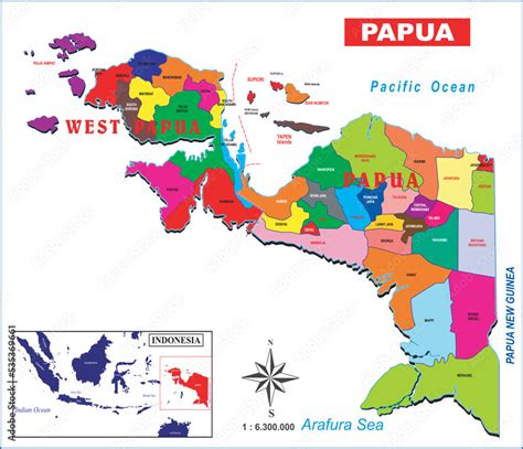 Vector Map Of Papua Indonesia With Two Provinces West Papua And Papua