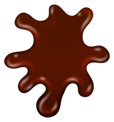 Mancha de líquido marrón gota pegajosa de chocolate dulce Vector Premium