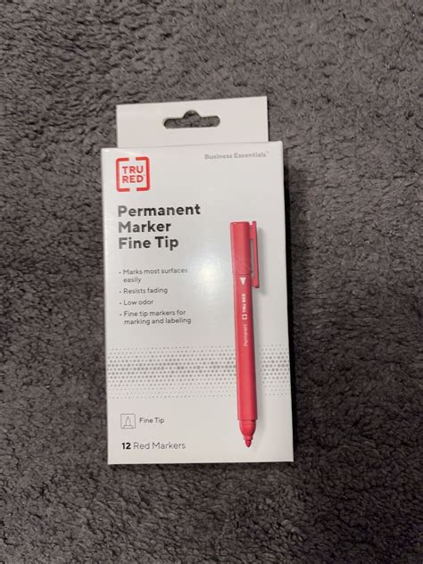 Tru Red Pen Permanent Markers Fine Tip Red Dozen Ebay