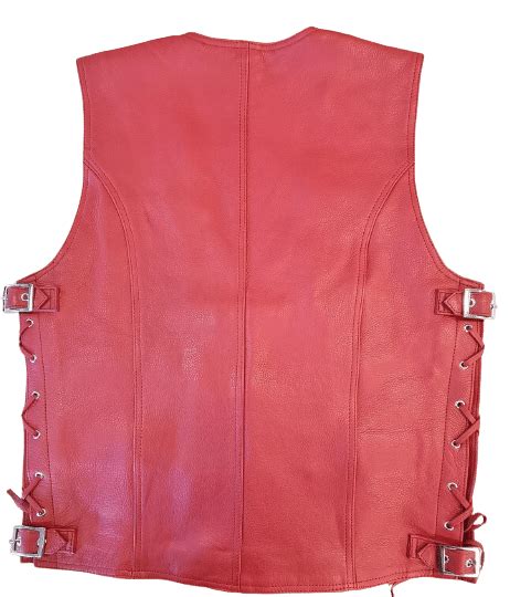 Mens Red Leather Vest Motorcycle Leather Vest For Men And Women Nz