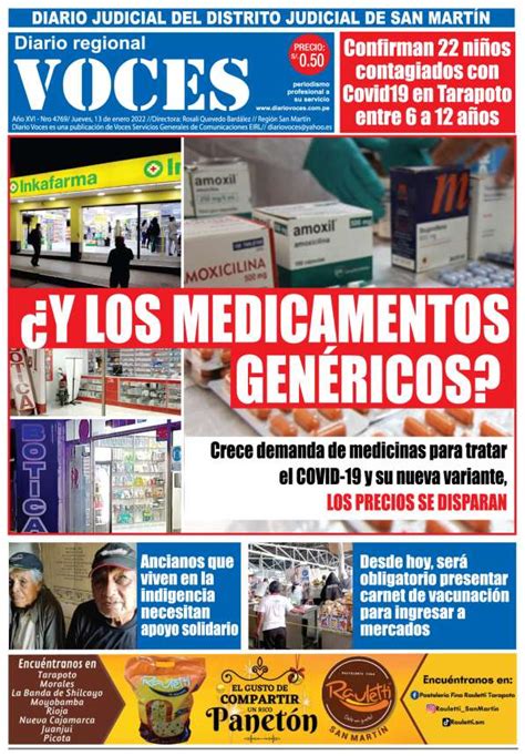 Portada Jueves De Enero Diario Voces