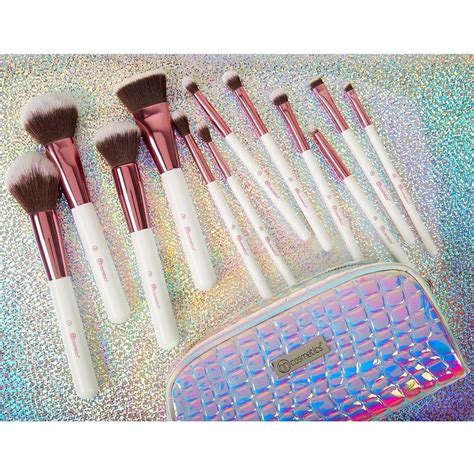 Crystal Quartz 12 Piece Brush Set With Cosmetic Bag BH Cosmetics