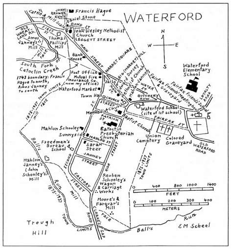 Maps relating to historic Waterford, Virginia