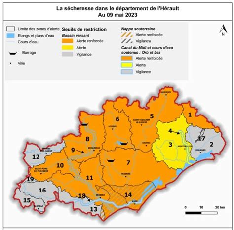 Sécheresse la quasi totalité de l Hérault passe en alerte ou alerte