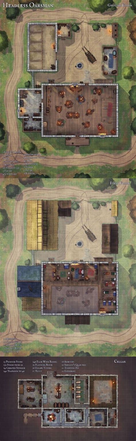 The Headless Oarsman X Building Map Dungeons And Dragons The