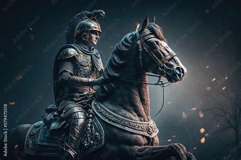 Alexander the Great Mounted on his Steed Horse. Battle in Ancient Times ...