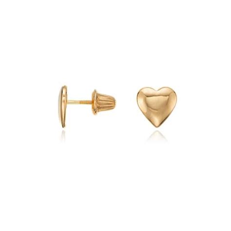 Children's Heart Earrings in 14k Yellow Gold | Blue Nile