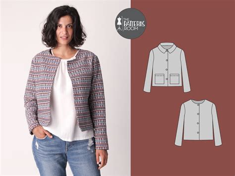 Jacket Pattern Pdf Sizes 10 18 Sewing Pattern For Woman Etsy España