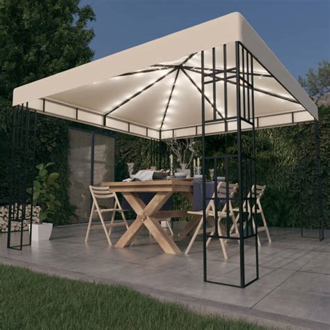 Gazebo Con Stringa Di Luci Led X M Crema Iltuomondo It