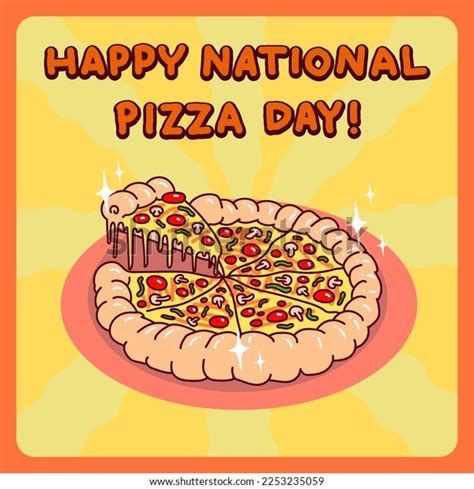 National Pizza Day Illustration Pizza Cartoon Stock Vector (Royalty ...