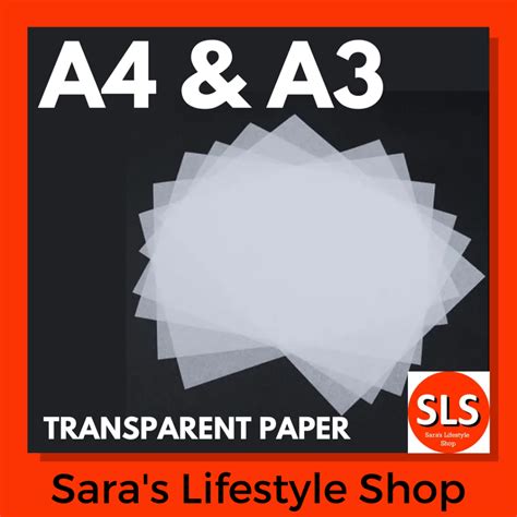 Ready Stock A4 And A3 Translucent Drawing Copying Tracing Paper