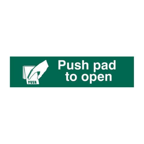 Centurion Push Pad To Open Sign Self Adhesive Semi Rigid Pvc