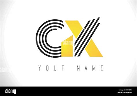 Gx Black Lines Letter Logo Creative Line Letters Design Vector Template Stock Vector Image