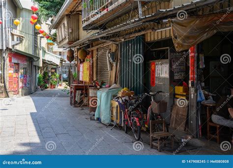 Historical City of Tainan. Shennong Street with Ancient Houses and ...