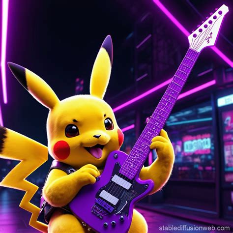 Pikachu Synth Guitar Prompts Stable Diffusion Online