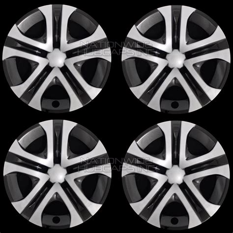 4 Silver Black 2013 2018 Toyota Rav4 LE 17 Hub Caps Full Rim R17