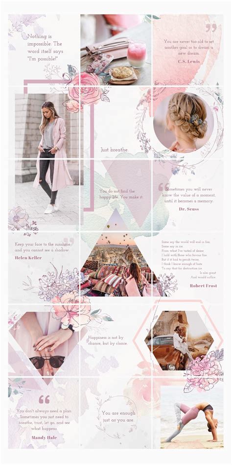 Purple Fashion Canva Instagram Puzzle Feed Template 18 Posts Canva