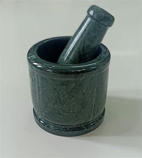 Jaipur Art Green Marble Mortar And Pestle Set Imported Stone Srinder