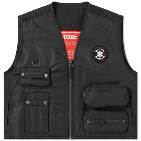 032c Embroidered Patch Vest Black | END.