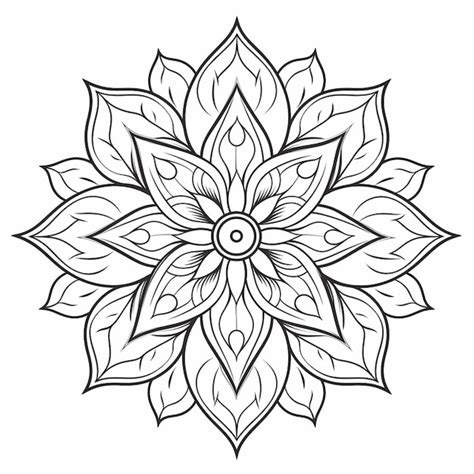 Leaf Mandala Coloring Pages Style | Premium AI-generated image