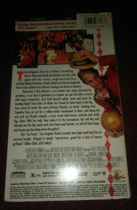 Kingpin VHS Woody Harrelson Randy Quaid Bill Murray Farrelly Bros Play