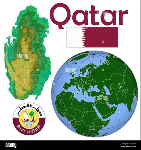 Qatar Globe Location Stock Vector Images Alamy